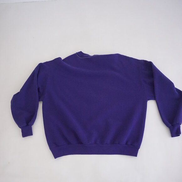 Vintage Jerzees Purple Lace Heart Appliqué Sweatshirt Cabincore Cottagecore 2X - Picture 10 of 10